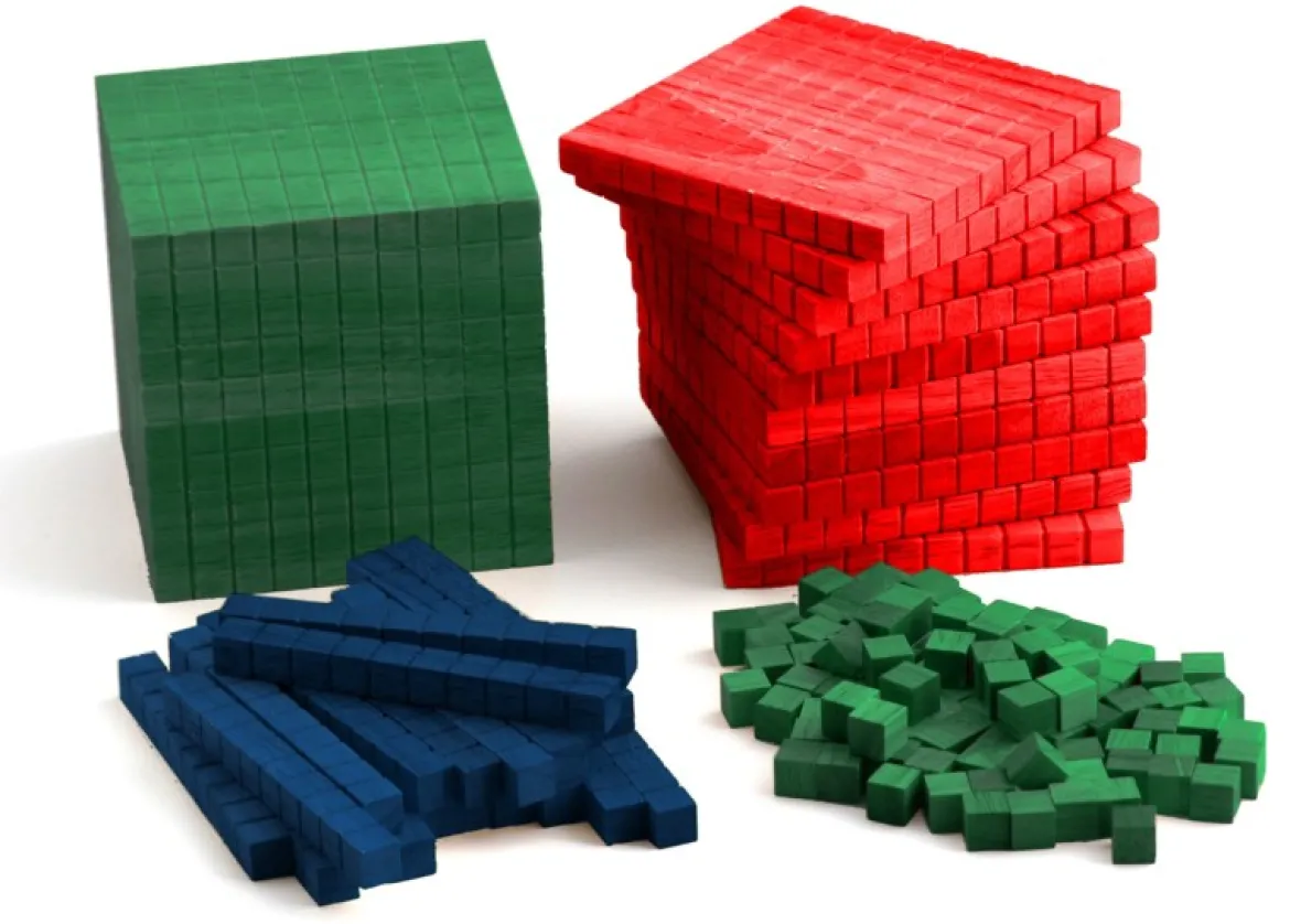 Zehnersystemsatz aus Holz - 1000er Box Montessori