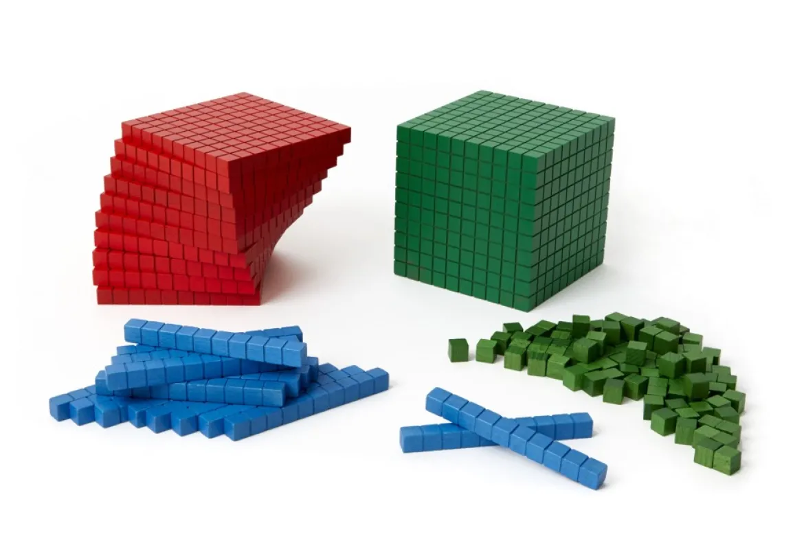 Zehnersystemsatz aus Holz - 1000er Box Montessori