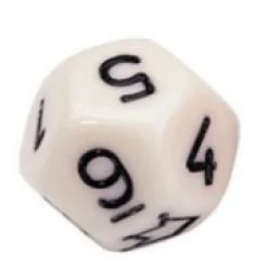 10 Ziffernwürfel aus Kunststoff von 0-10, weiß