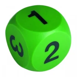 Ziffernwürfel groß, 10 cm, 1-6, grün