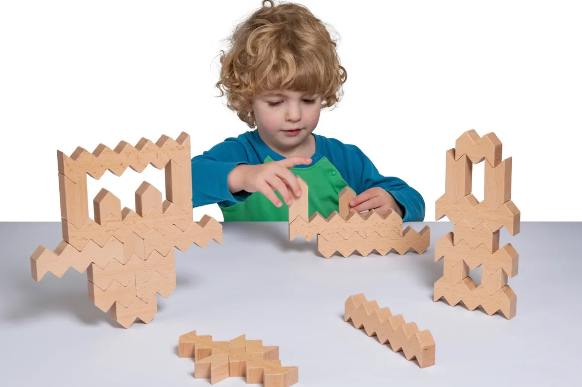 ZigZag Blocks, 30 Holzbausteine, ab 2 Jahre