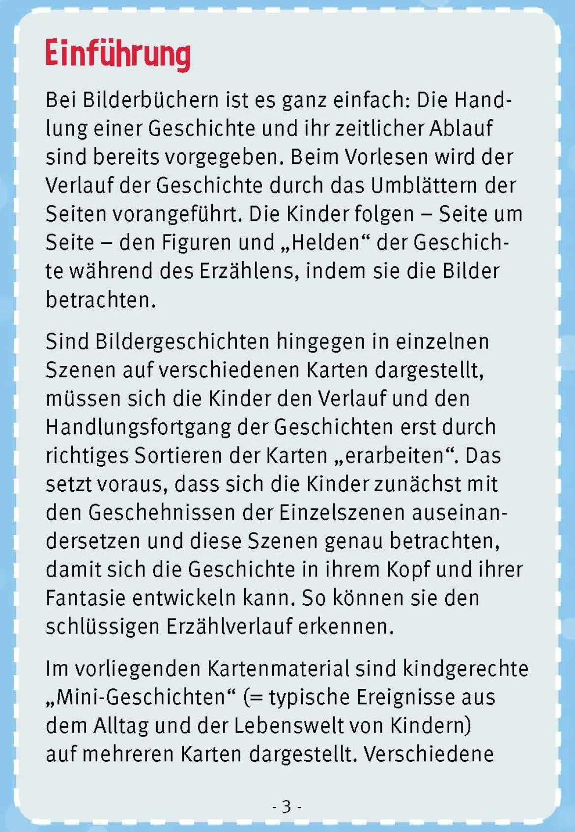 Zuerst, danach, ... und dann?, 4-8 Jahre
