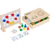 Zusammen schrauben, Kooperationsspiel um Farben und Muster, ab 3 Jahre